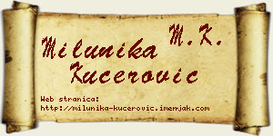 Milunika Kućerović vizit kartica